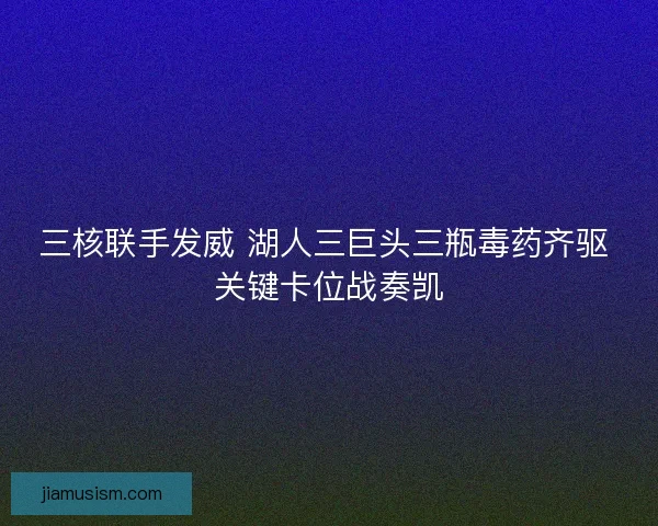三核联手发威 湖人三巨头三瓶毒药齐驱 关键卡位战奏凯